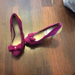 Multi Color Faux Suede Heels by INC